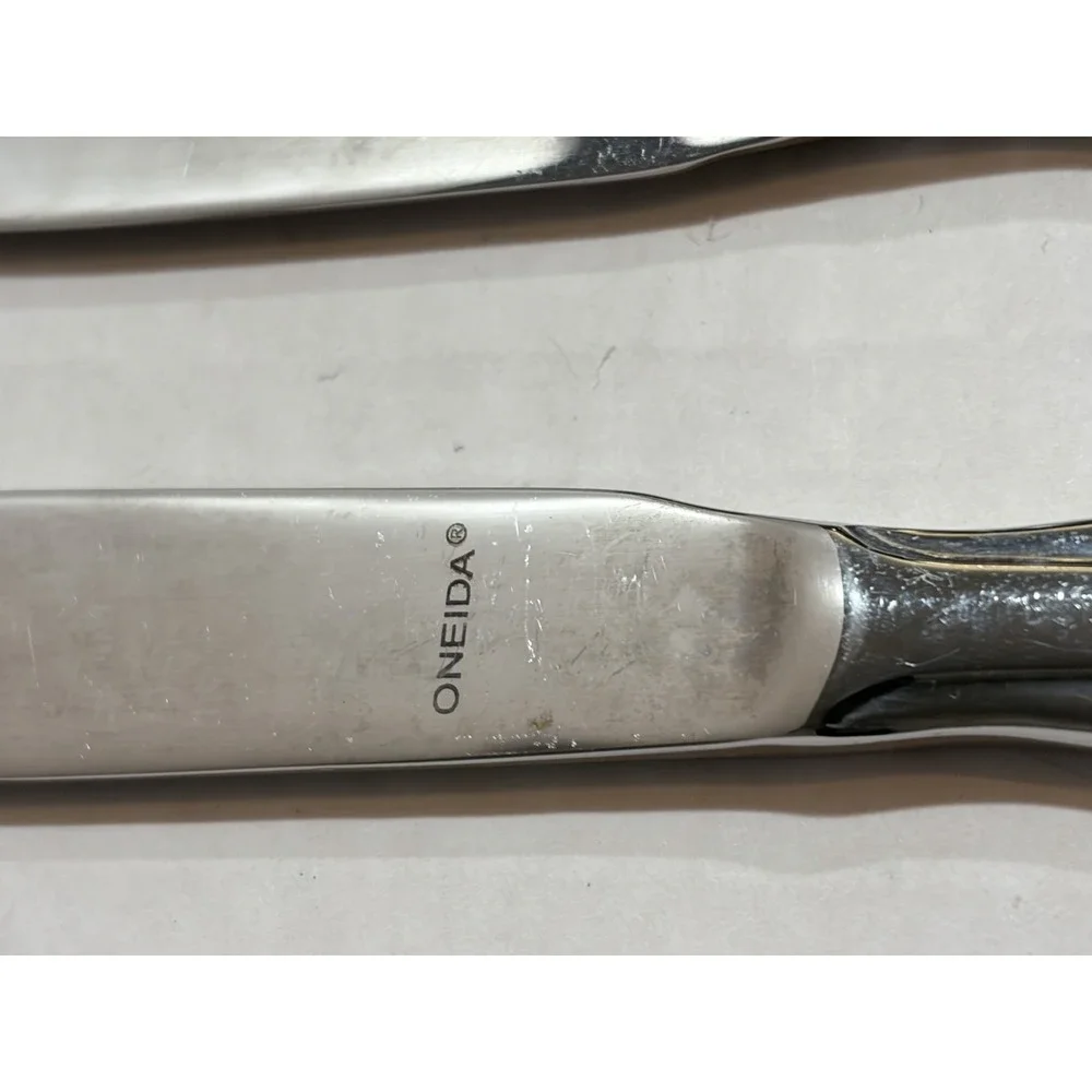 Oneida Stainless Steel Serrated Steak Knives Set of 4 Silver 4.5 in Blade